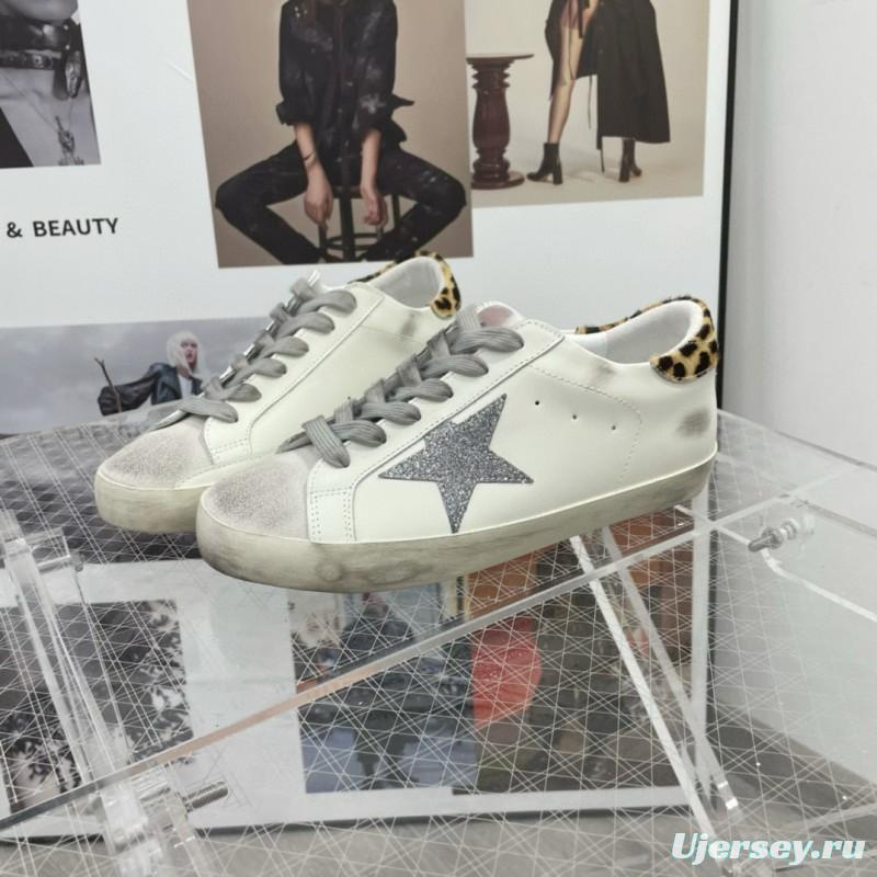 2025 Women GGDB White Grey Leather Suede Sneakers