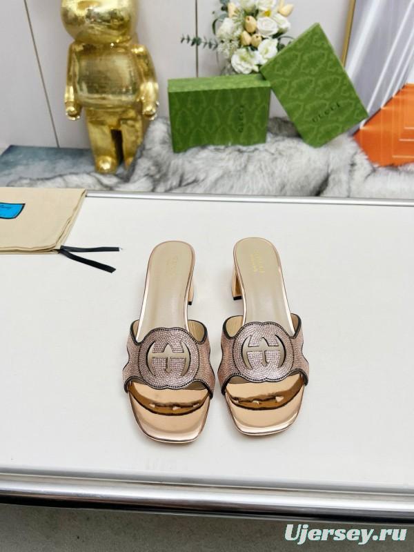 2025 Gucci Beige Leather Slippers MJ00190