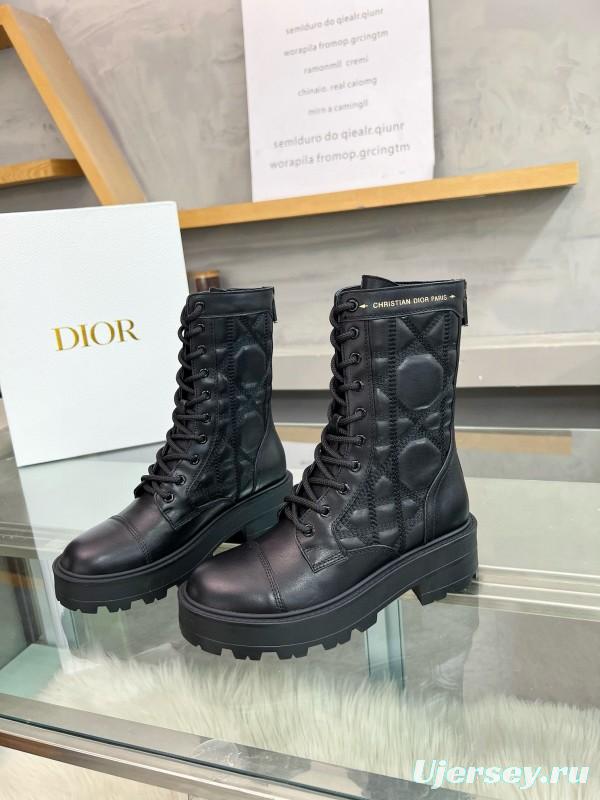2024 Women Dior black leather boots MJ00430