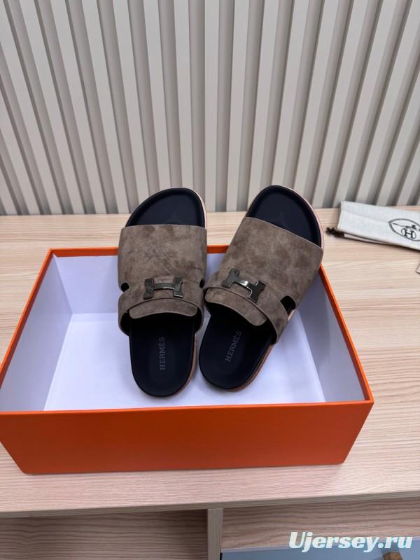 2025 Slippers Hermès Brown Suede Slippers