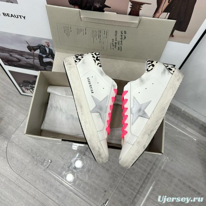 2025 Women GGDB White Pink Leather Sneakers