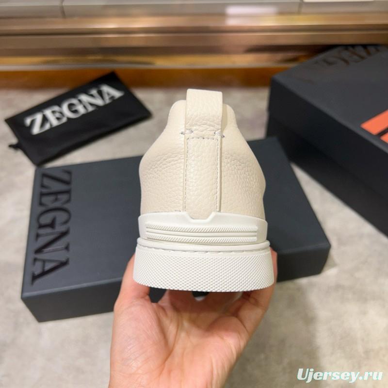 2024 Men ZEGNA White Leather Sneakers MJ00280