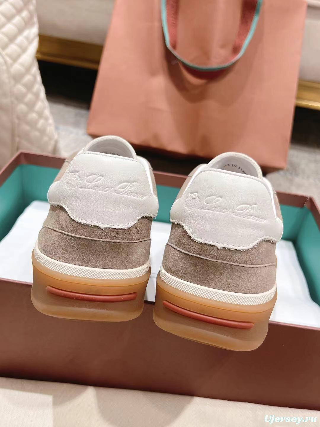 2025 Unisex Le Parmentier Beige White Leather Sneakers Top Version LY00320(F)/LY00330(M)