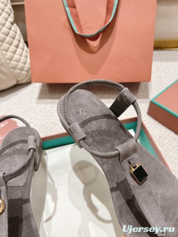 2025 Women LP Gray Suede Sandals LY00360