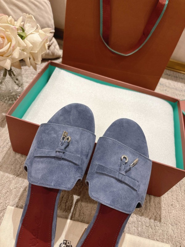 2025 Slippers LP Blue Suede Slippers LY00270