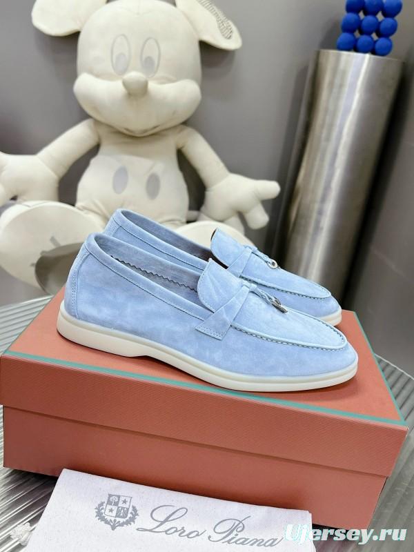 2024 Unisex Le Parmentier light blue suede Loafers MJ00270