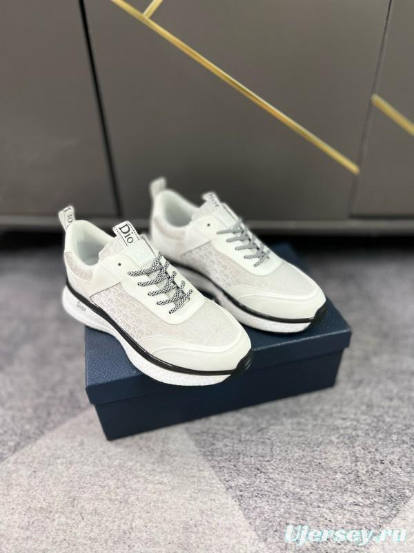 2024 Unisex Dior White Mesh Leather Casual Sneakers MJ00270