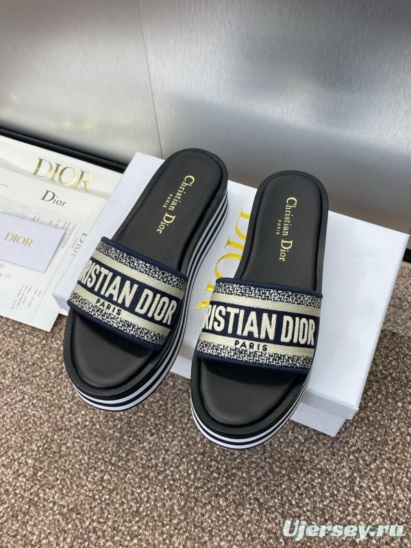 2025 Slippers Dior Black Canvas Slippers