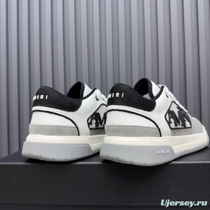 2025 Unisex Amiri White Black Suede Leather Sneakers MJ00360