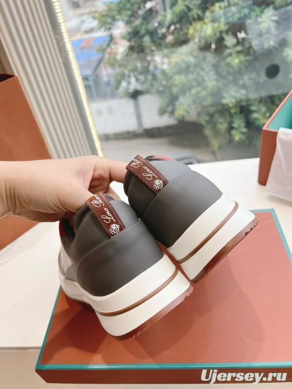 2024 Unisex Le Parmentier gray white red knit sneakers MJ00340