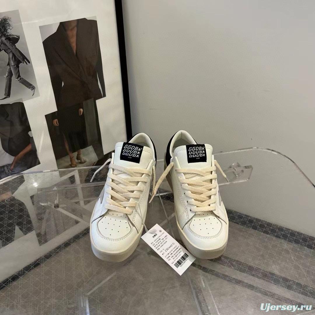 2024 Unisex GGDB White Black Leather Low Top Sneakers MJ00260
