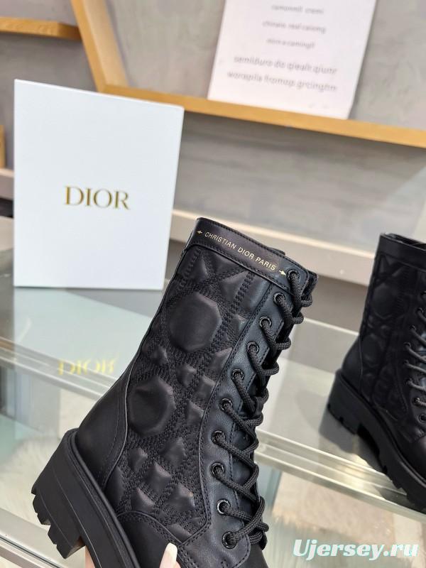 2024 Women Dior black leather boots MJ00430