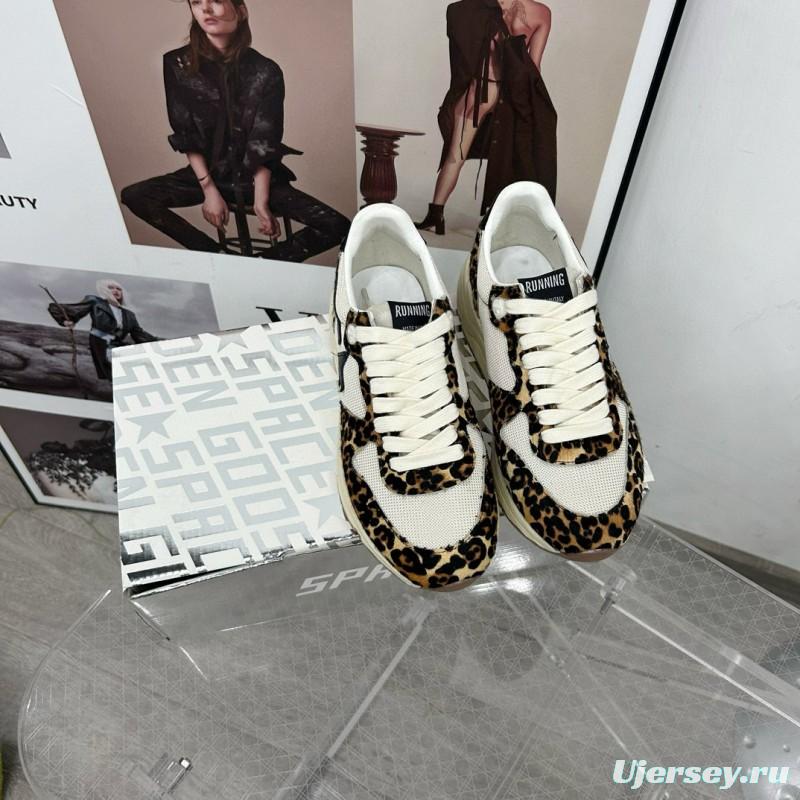 2024 Unisex GGDB White Black Leopard Mesh Leather Sneakers