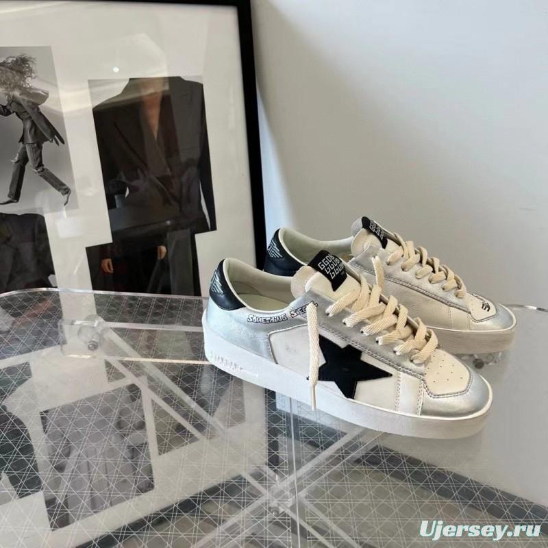 2024 Unisex GGDB White Silver Leather Sneakers MJ00260