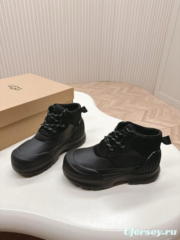 2024 Women UGG Black Suede Snow Boots High Top Lace-Up MJ00320