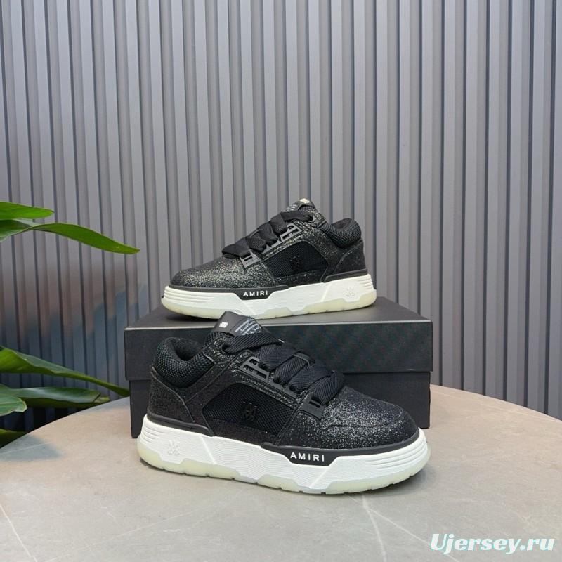 2024 Men Amiri Black Mesh Leather Sneakers MJ00360
