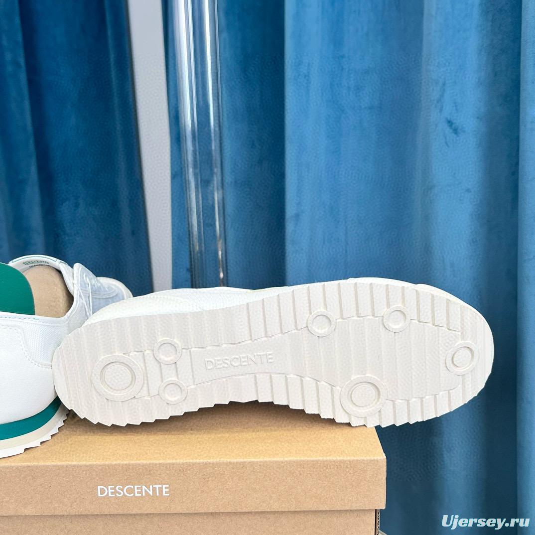 2024 Unisex DESCENTE white green canvas sneakers MJ00280