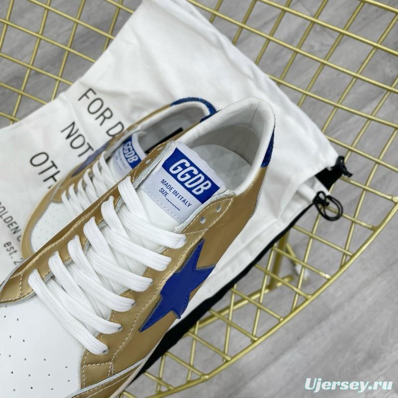 2024 Unisex GGDB Gold Blue White Leather Sneakers MJ00260
