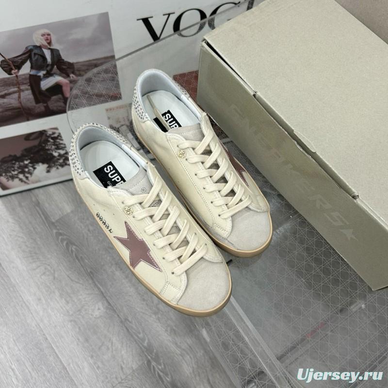 2025 Women GGDB White Beige Leather Sneakers MJ00260