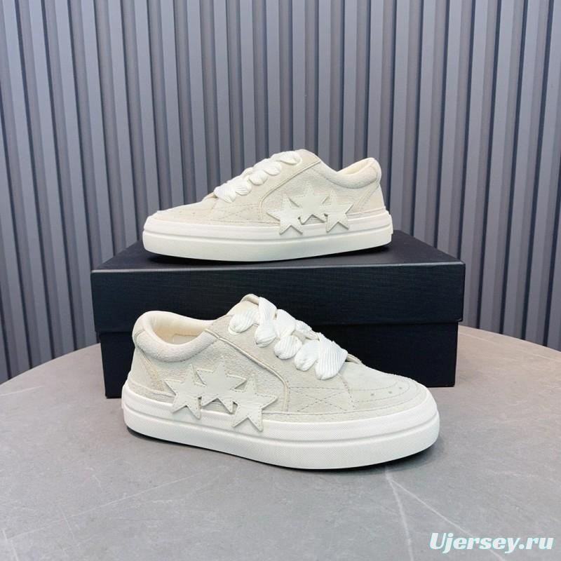 2024 Unisex Amiri White Leather Sneakers MJ00300