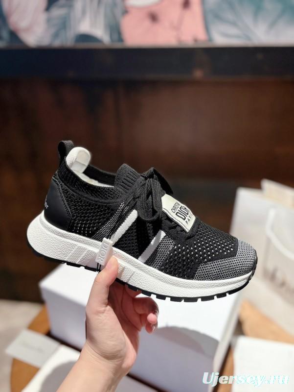 2025 Unisex Dior Black Grey Flyknit Sneaker LY00260