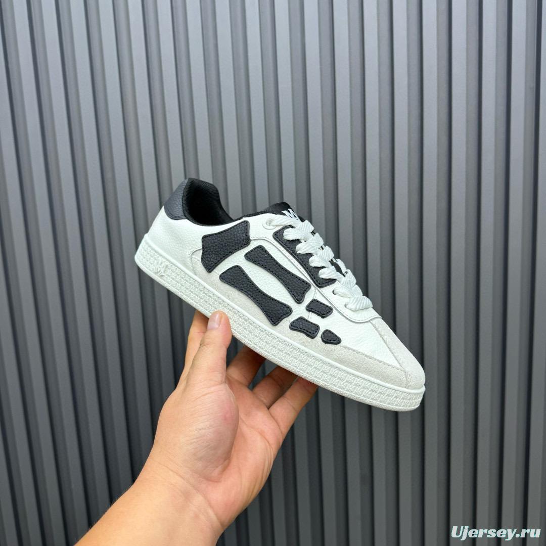 2024 Unisex Amiri White Black Leather Sneakers MJ00300