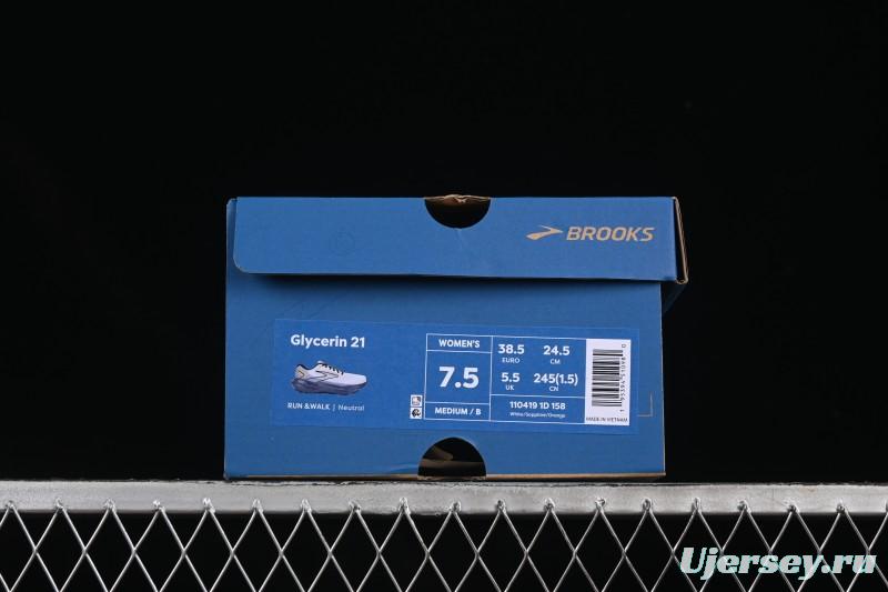 Brooks Glycerin 21 Cushioned Marathon Nitrogen Running Shoes - 1104191D158