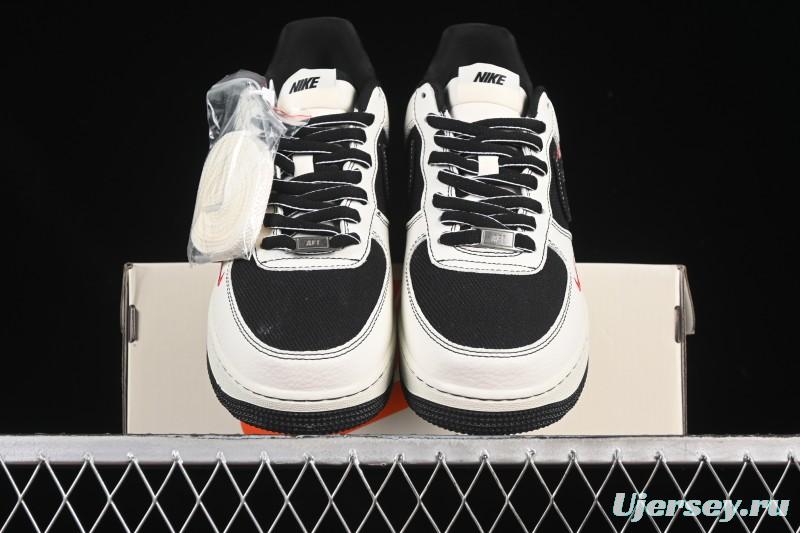 Nike Air Force 1'07 Low Black White Triple Swoosh Casual Sneakers - SC9207-537