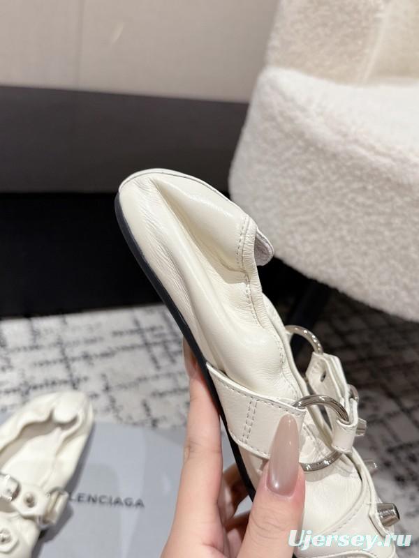 BALENCIAGA Cagole Metal Studs Ballet Flats - KFY00300