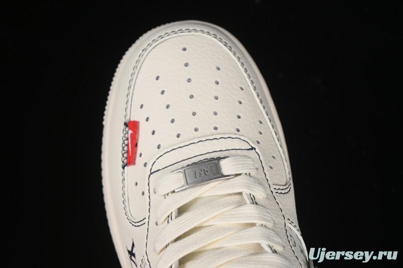 Nike Air Force 1 '07 Low LV Collaboration Dual-Tone Blue Denim Hook Low-Top Casual Sneakers - YX5066-342