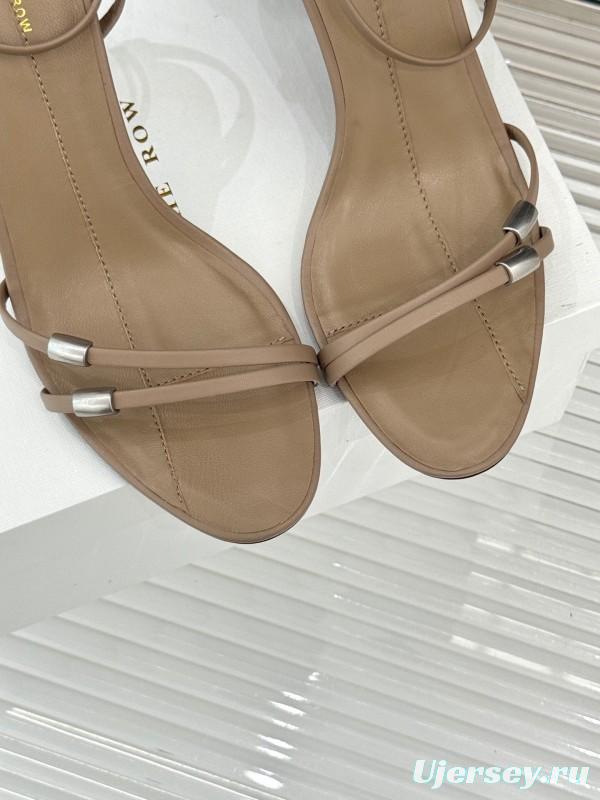 2025 Women Yves Saint Laurent Beige Leather Sandals KFY00270