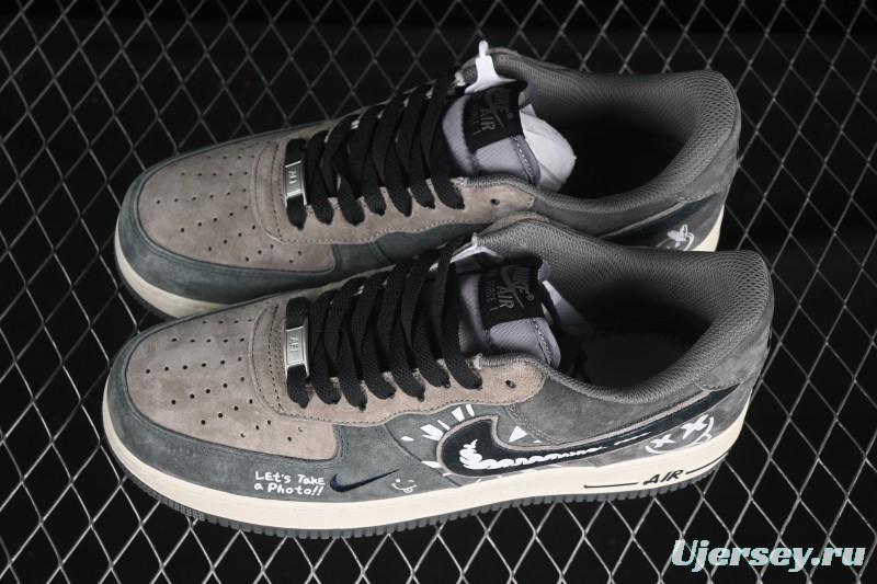 Nike Air Force 1'07 Low Grey Faced Prince Casual Sneakers - YD2452-808