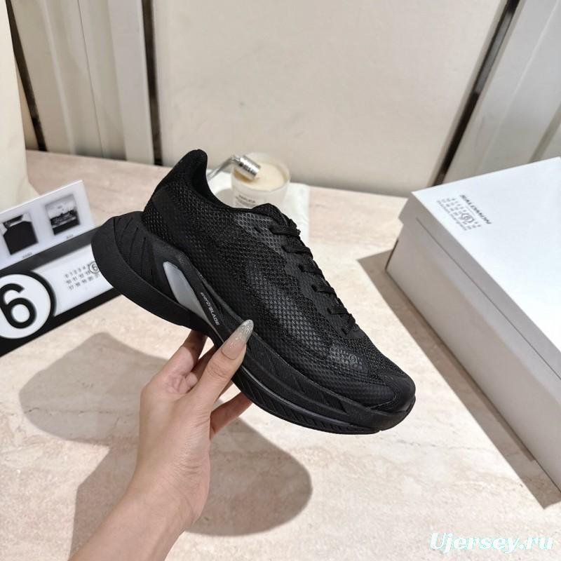 2025 Unisex MM6 Maison Margiela Black Polyester Polyurethane Rubber Road Running Shoes Spectur 2 KFY00330