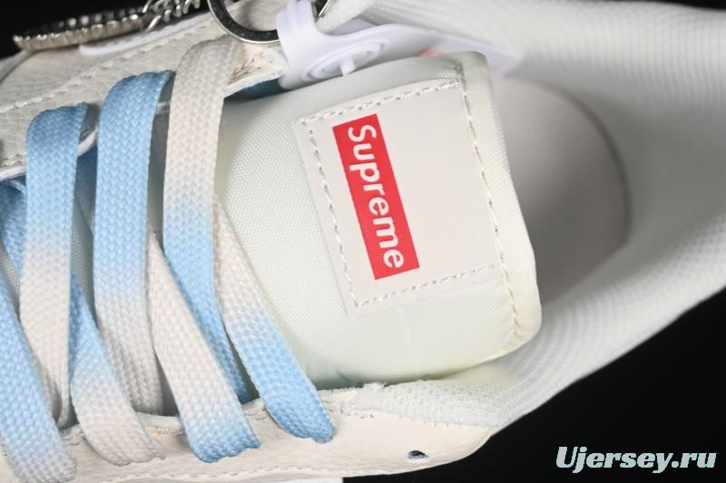 Nike Air Force 1 '07 Low Supreme Collaboration Two-Tone Beige Blue Casual Skate Shoes - XX3168-179