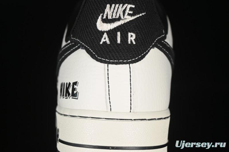 Nike Air Force 1'07 Low Black White Triple Swoosh Casual Sneakers - SC9207-537