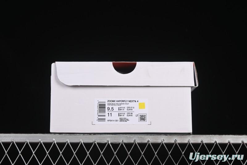 Nike ZoomX Vaporfly NEXT% 4 Marathon Series Road Racing Ultra-Light Cushion Running Shoes - HF6414-001