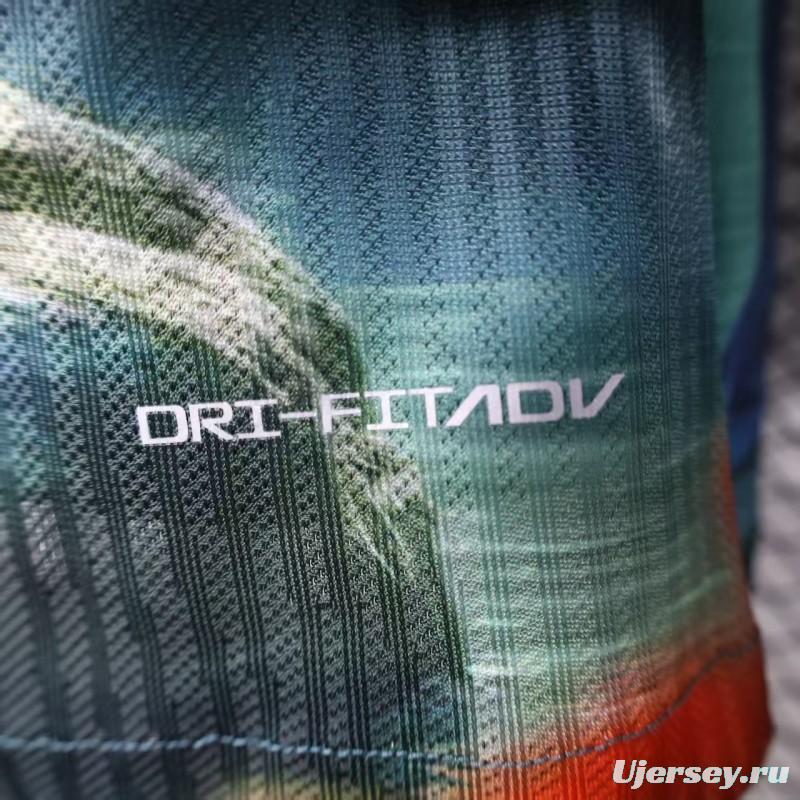 Player Version 2025 Brazil Light Blue with Jesus Christ Religious Artwork Jersey