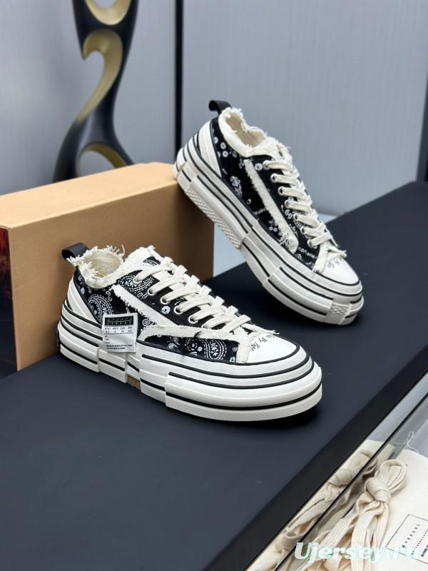 2025 Unisex XVESSEL Black White Canvas Plimsolls Distressed AS00240