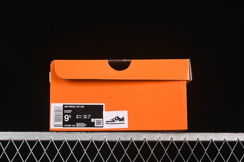 Nike Air Force 1 '07 Low LV Collaboration Black Leather Casual Sneakers - YX5066-349