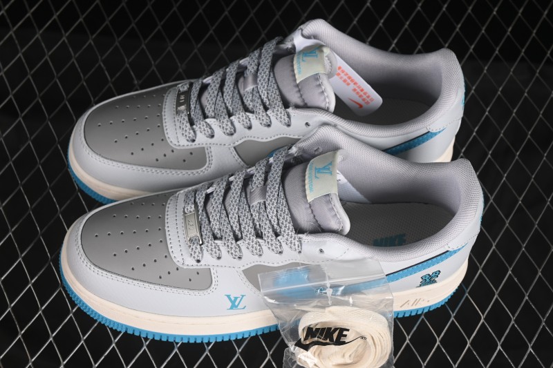 Nike Air Force 1 '07 Low LV Collaboration Gray Blue Sole Casual Sneakers - JJ2508-704