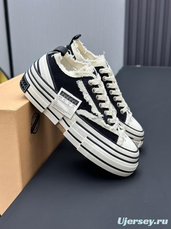 2025 Unisex XVESSEL Black White Canvas Plimsolls Vulcanized Shoes AS00240