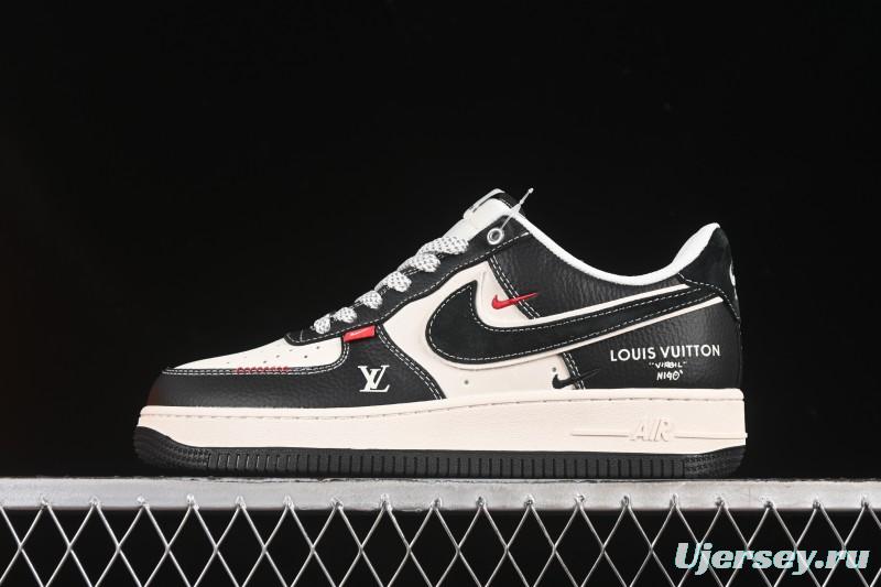 Nike Air Force 1 '07 Low LV Collaboration Black Leather Casual Sneakers - YX5066-349