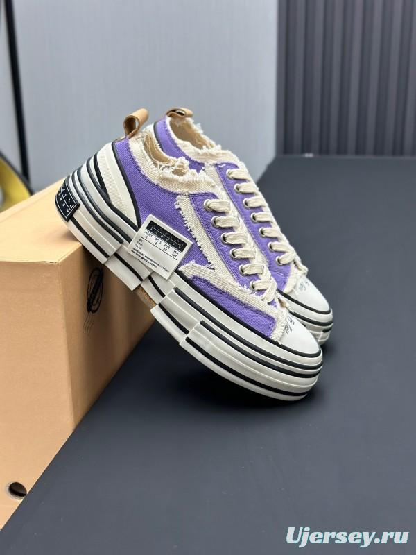 2025 Unisex XVESSEL Purple White Canvas Plimsolls Vulcanized AS00240
