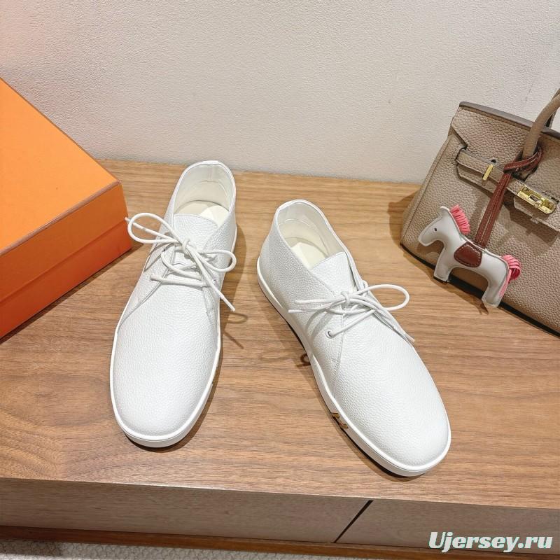 2025 Unisex H White Leather Classic Boots AS00380