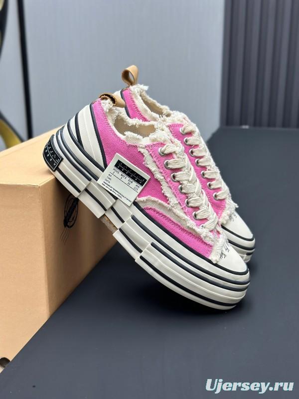 2025 Unisex XVESSEL Pink White Canvas Plimsolls Vulcanized AS00240