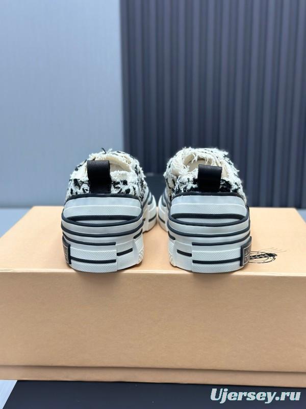 2025 Unisex XVESSEL Black White Canvas Plimsolls Hand-painted AS00260
