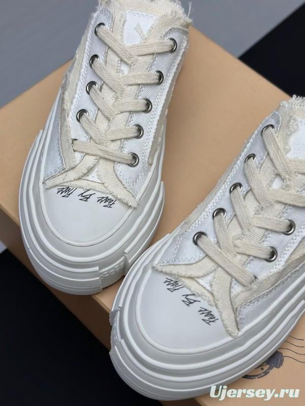 2025 Unisex XVESSEL White Canvas Plimsolls Vulcanized AS00240