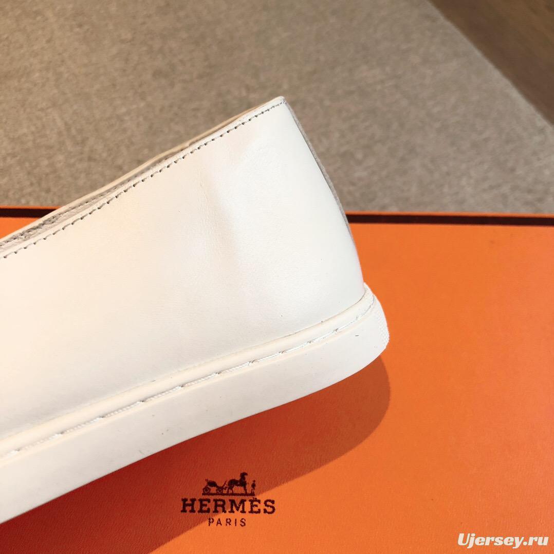 2025 Unisex Hermès White Leather Plimsolls AS00380