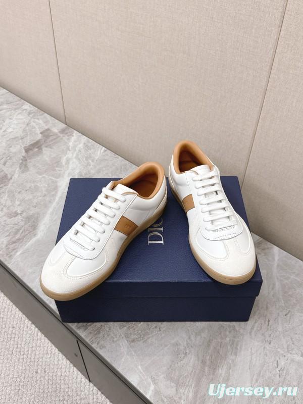 2025 Unisex Dior White Amber Leather Sneakers KFY00300