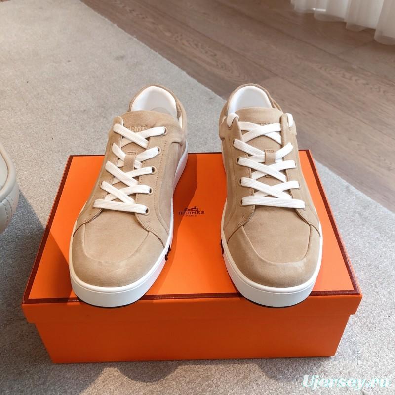 2025 Unisex H Brown Beige Suede Sneakers AS00380